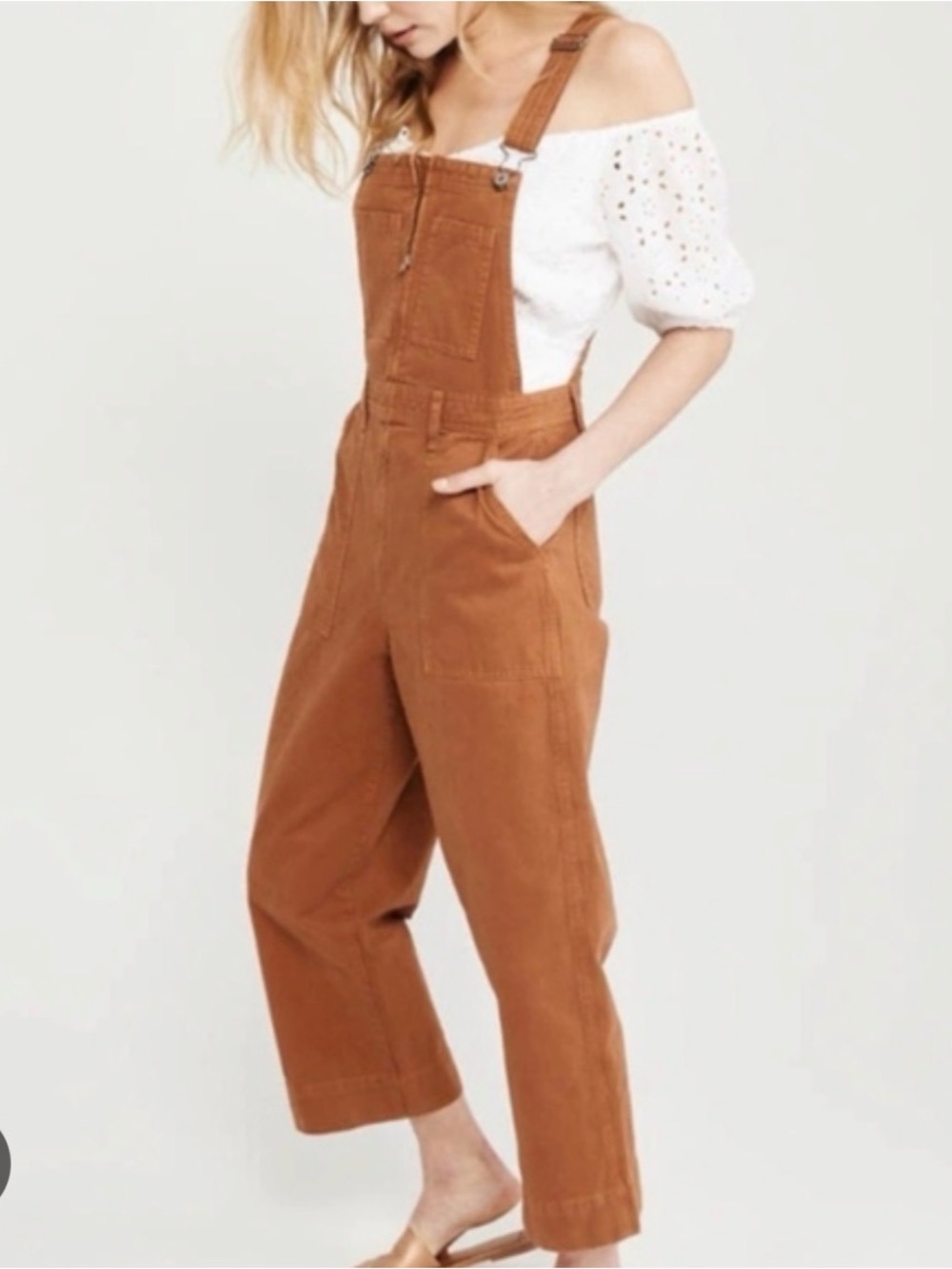 Abercrombie & Fitch Burnt Orange Cotton Overalls